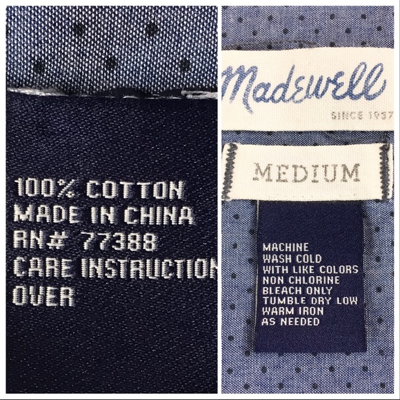 Madewell Chambray Button Down Shirt Short Sleeve M - Picture 3 of 5